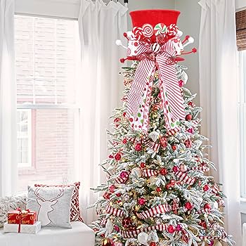 Amazon.com: HMASYO Candy Cane Christmas Tree Topper, HMASYO